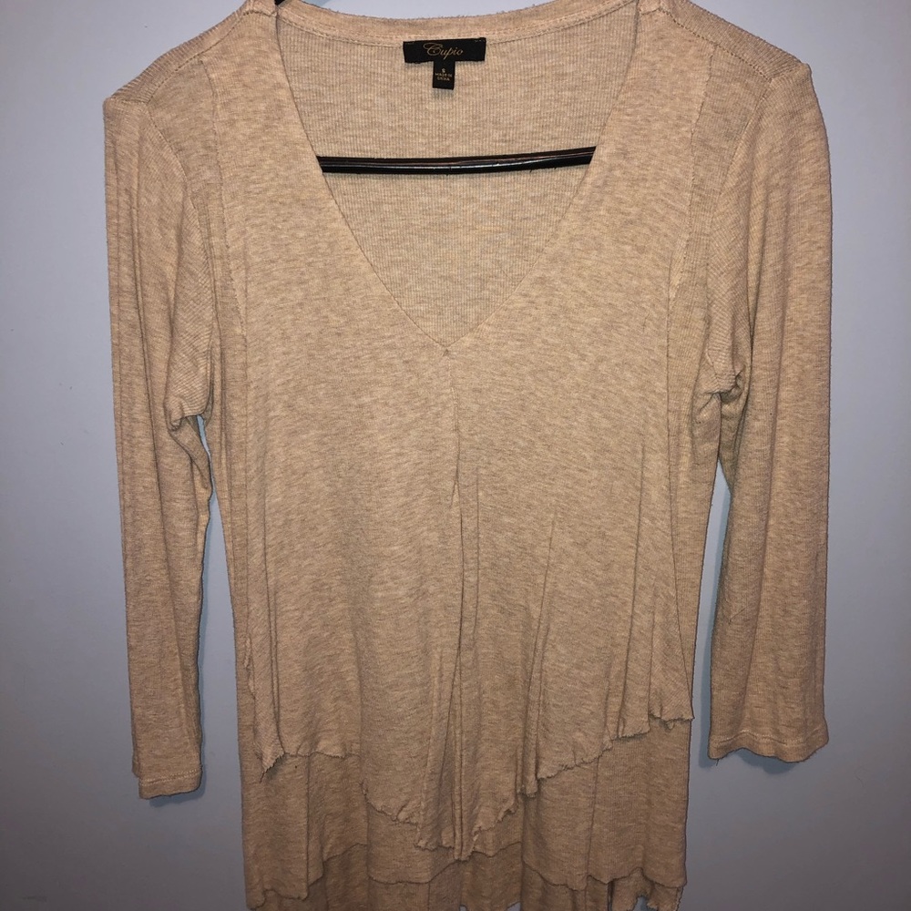 Layered Ruffle V-Neck Blouse